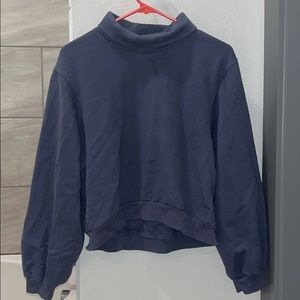 ABERCROMBIE & FITCH MOCK NECK BLUE SWEATSHIRT
